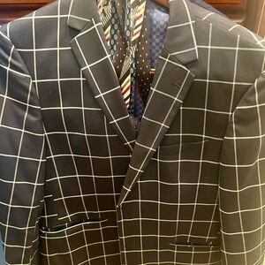 New Giancco Ferro Italian Sports Jacket 42S Navy with White strips. 🇮🇹🇮🇹